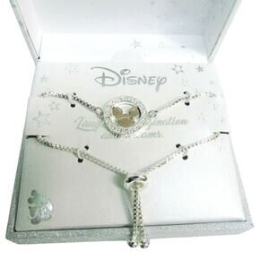 NEW LA Rocks DISNEY BOLO BRACELET Laughter Imagination Dreams Silver Plate 1 sz